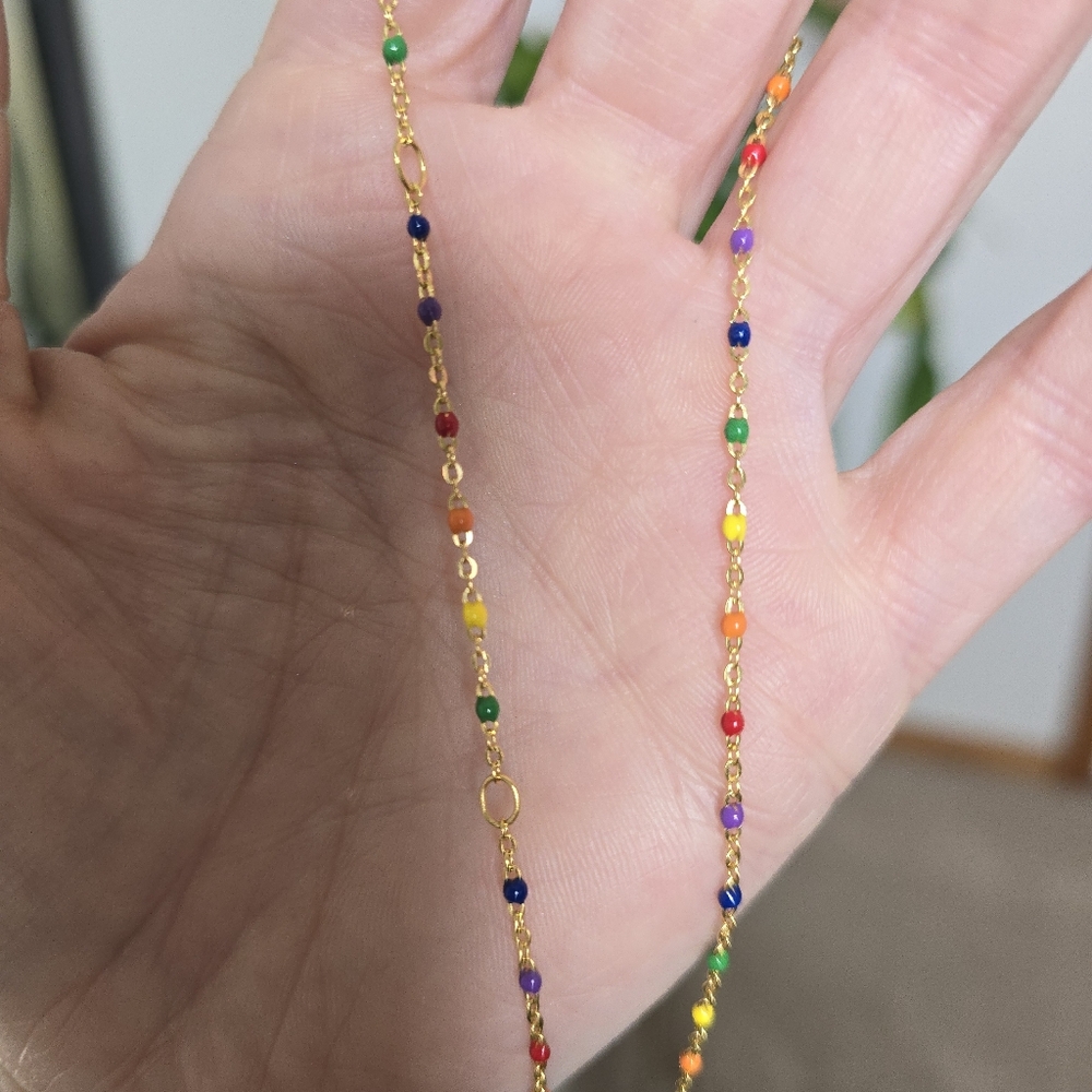 AWE INSPIRED Rainbow Enamel Sterling Necklace
